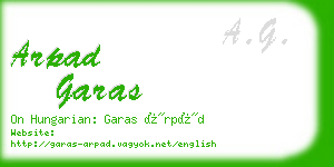 arpad garas business card